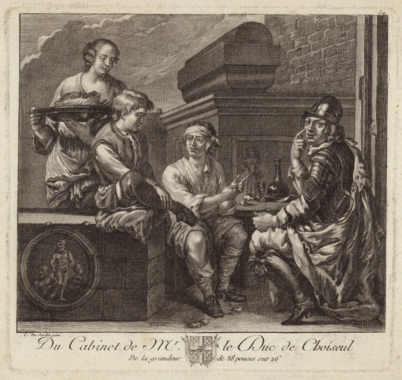 Raffigurazione satirica del gabinetto del Duca di Choiseul da French School