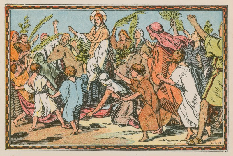 Scena dalla vita di Gesù (incisione colorata) da French School