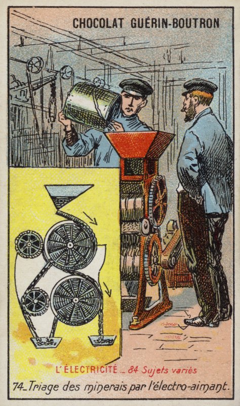 Separazione del minerale usando un elettromagnete da French School