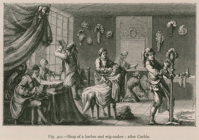 Negozio di un barbiere e parruccaio da French School