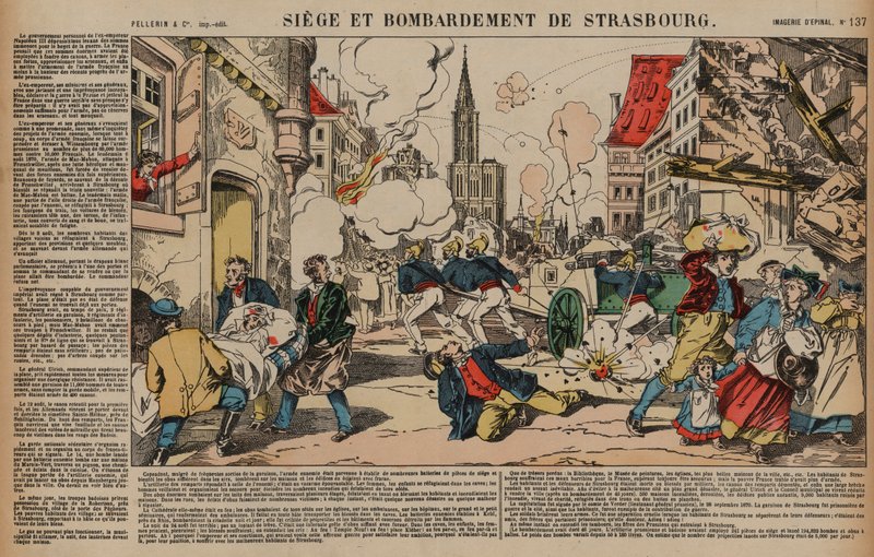 Assedio e bombardamento di Strasburgo, guerra franco-prussiana, agosto-settembre 1870 da French School