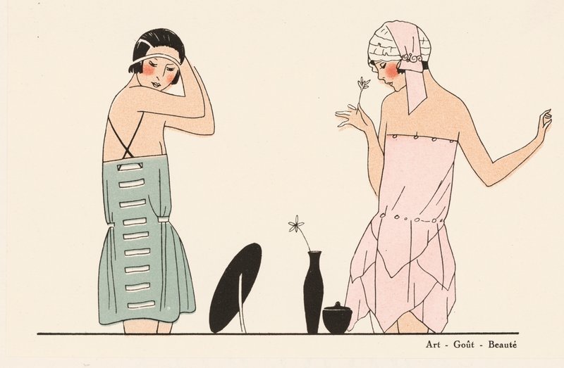 Moda di lingerie in seta degli anni 