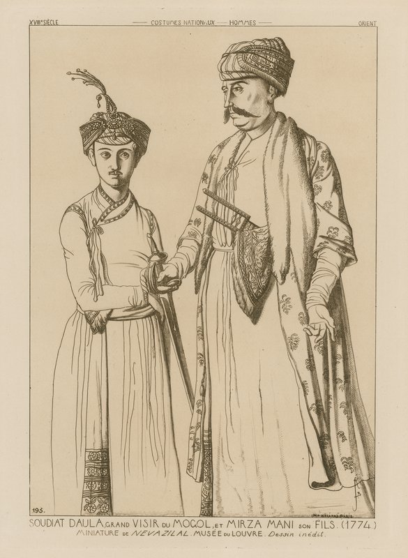Soudiat Daula, Gran Visir dei Mongoli e suo figlio, Mirza Mani (1774) da French School