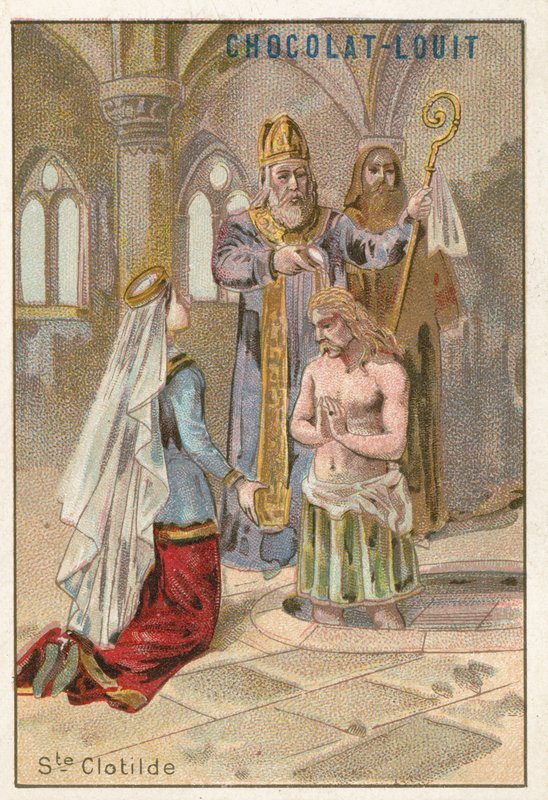 Santa Clotilde, seconda moglie di Clodoveo I, re dei Franchi da French School