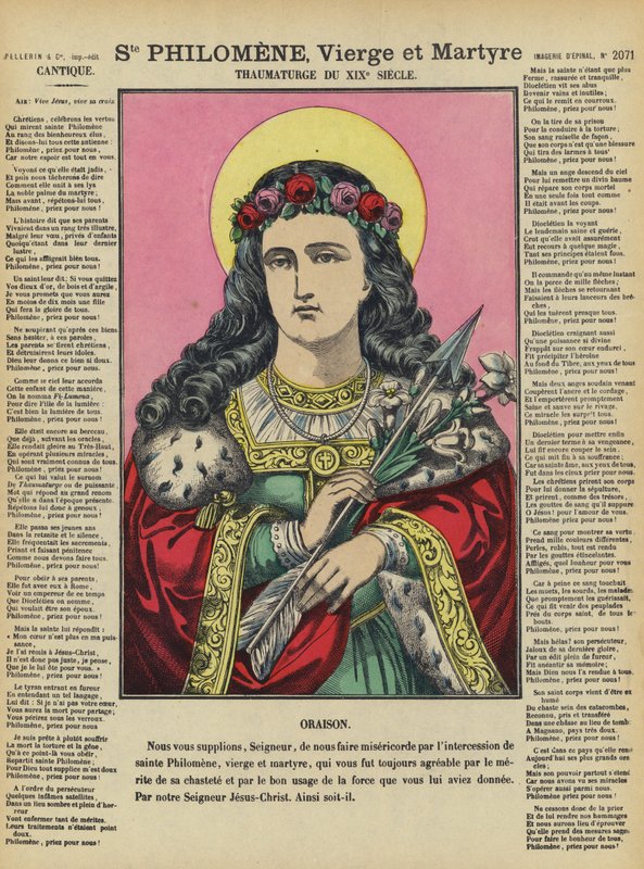 Santa Filomena, vergine e martire (litografia a colori) da French School