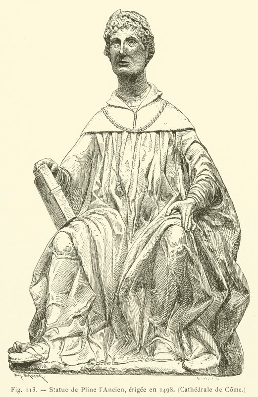 Statua di Plinio il Vecchio, eretta nel 1498, Cattedrale di Como da French School