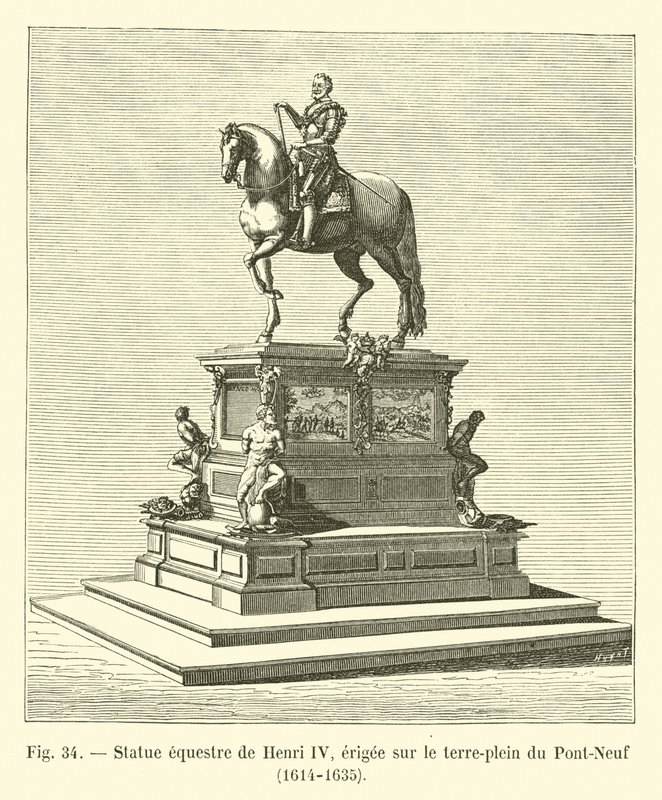 Statua equestre di Enrico IV, eretta sul terrapieno del Pont-Neuf, 1614-1635 da French School