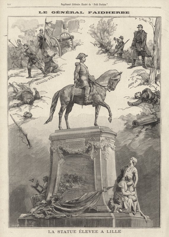 Statua del generale francese e governatore coloniale Louis Faidherbe eretta a Lille da French School