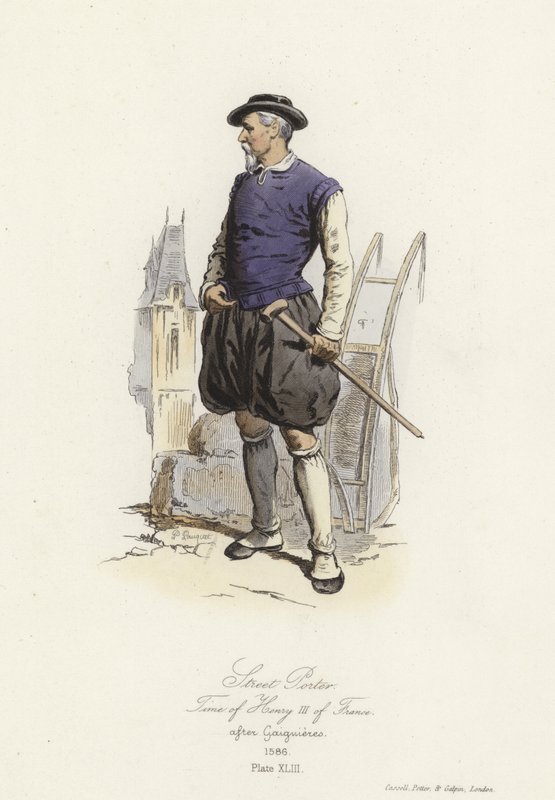 Portatore di strada del tempo di Enrico III di Francia da French School