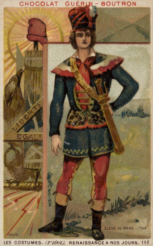 Studente della scuola militare Ecole de Mars, 1794 da French School