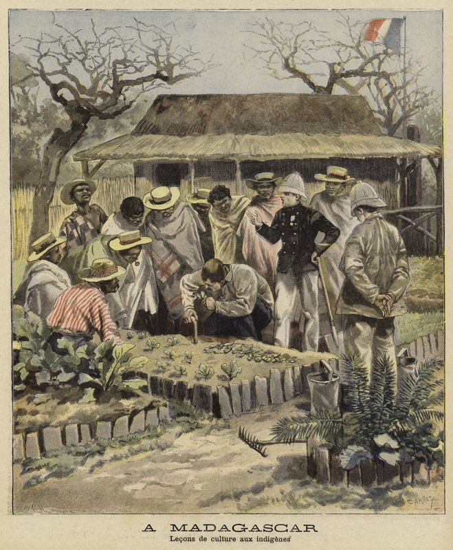 Insegnamento delle tecniche agricole ai nativi, Madagascar, 1897 da French School
