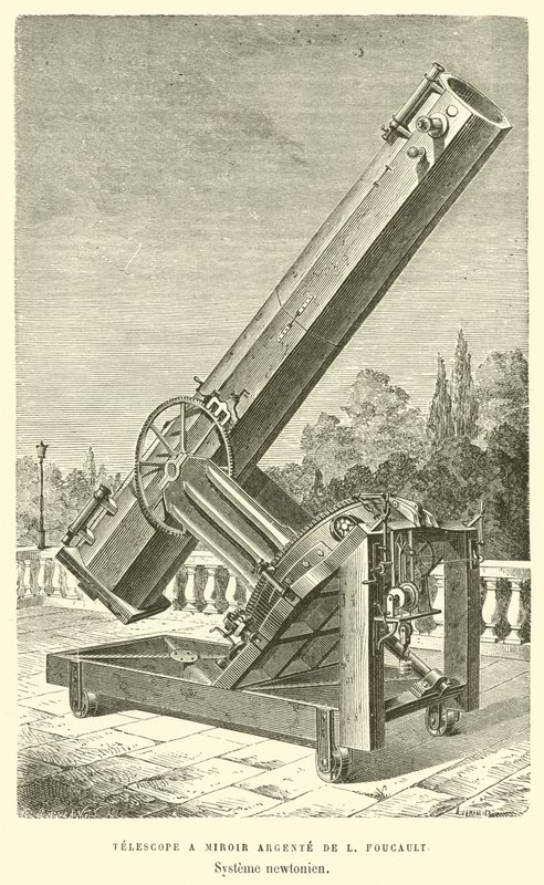 Telescopio a specchio argentato di L Foucault, Sistema newtoniano da French School