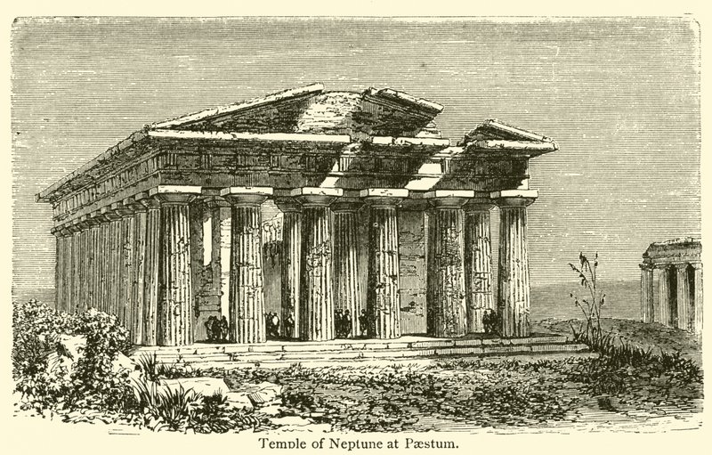 Tempio di Nettuno a Paestum da French School