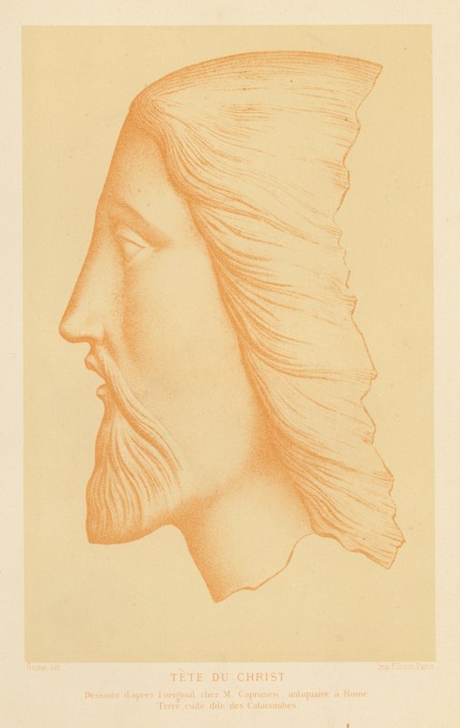 Testa di terracotta di Gesù Cristo da French School