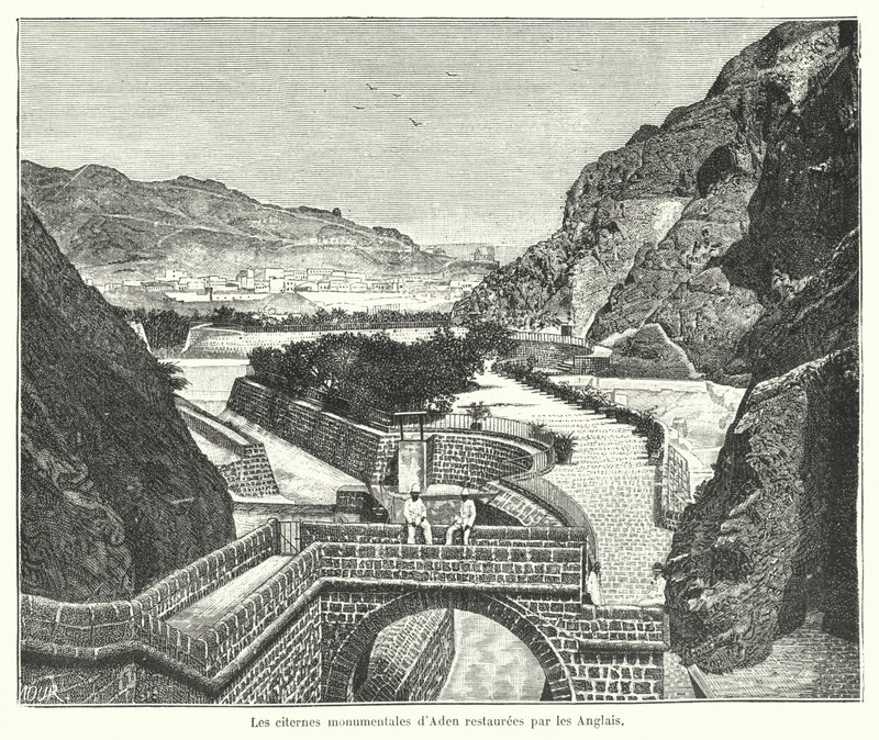 Le cisterne di Tawila, Aden, restaurate dagli inglesi da French School