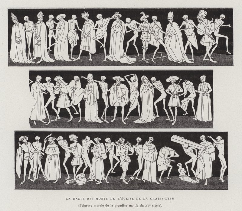 La Danza della Morte della Chiesa di la Chaise-Dieu, prima metà del XV secolo da French School