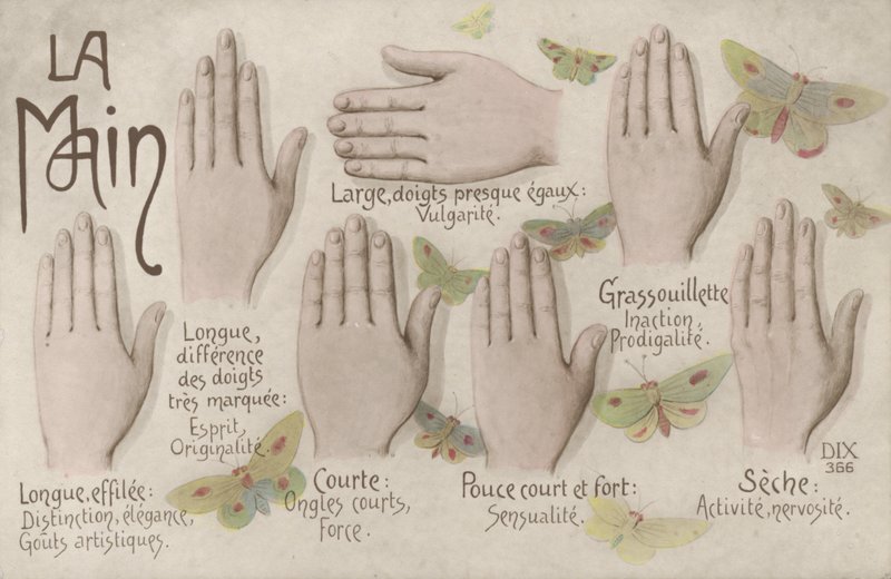 La mano (litografia a colori) da French School