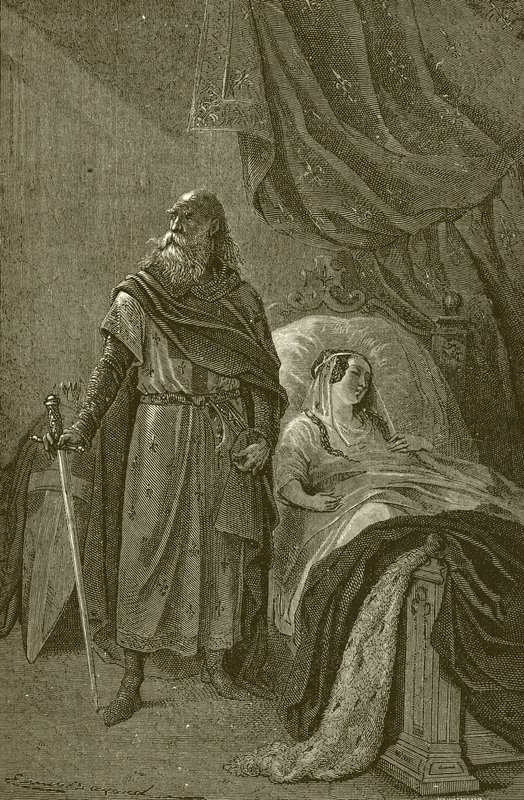 La regina Margherita e il vecchio cavaliere da French School