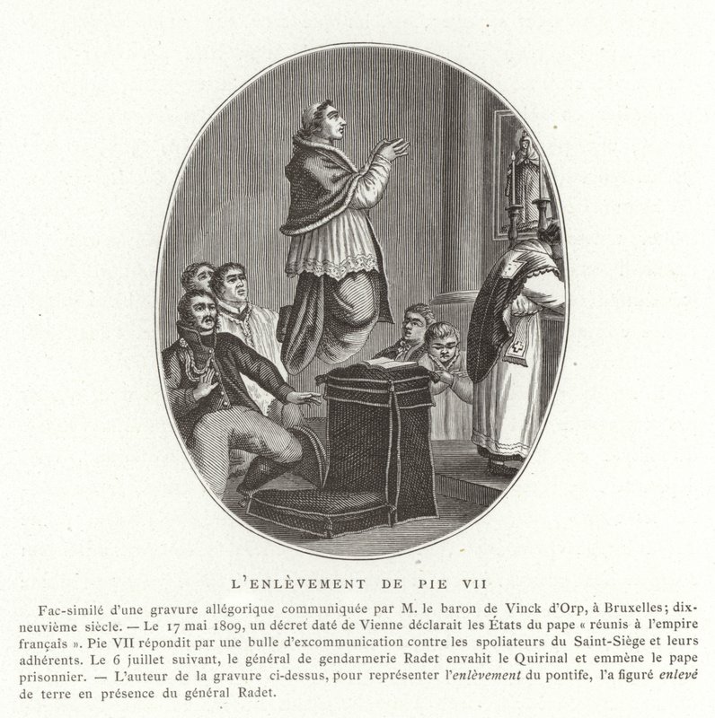 Il rapimento di Papa Pio VII, Roma, 6 luglio 1809 da French School