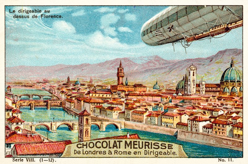 Il dirigibile sopra Firenze da French School