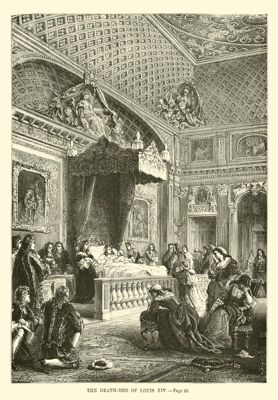 Il letto di morte di Luigi XIV da French School