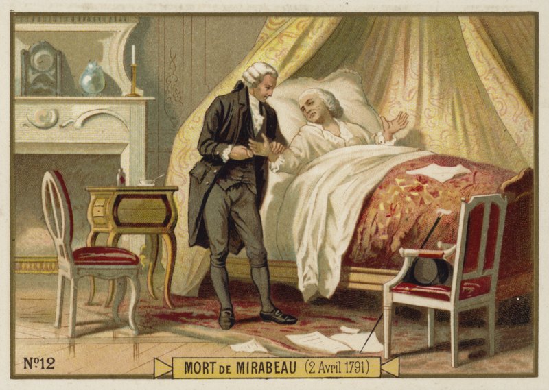 La morte di Mirabeau, 2 aprile 1791 da French School