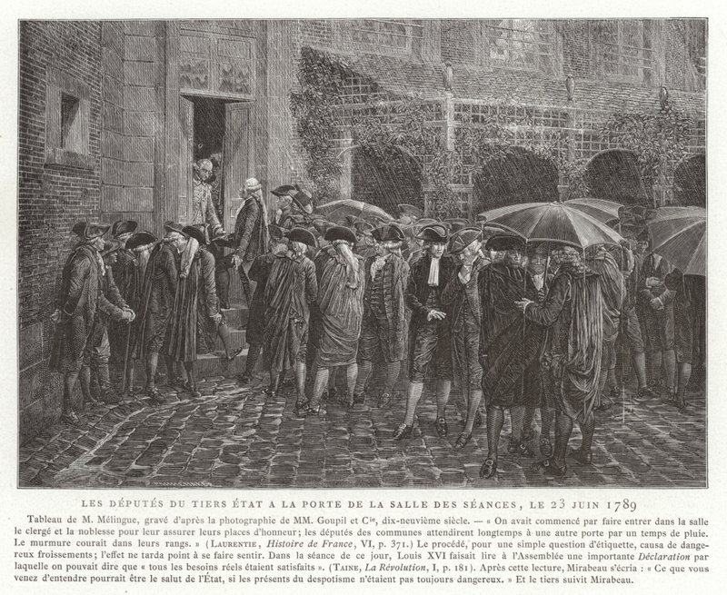 I deputati del Terzo Stato alla porta della Sala delle Sessioni, 23 giugno 1789 da French School