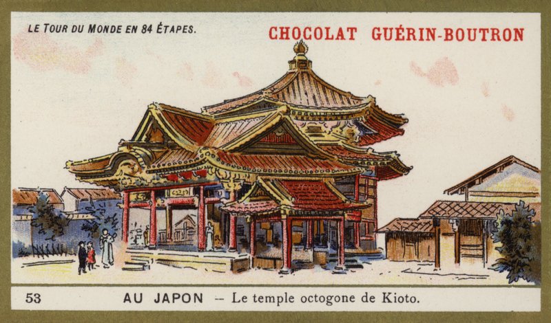 Il tempio ottagonale di Kyoto, Giappone da French School