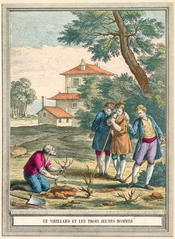 Il vecchio e i tre giovani da French School