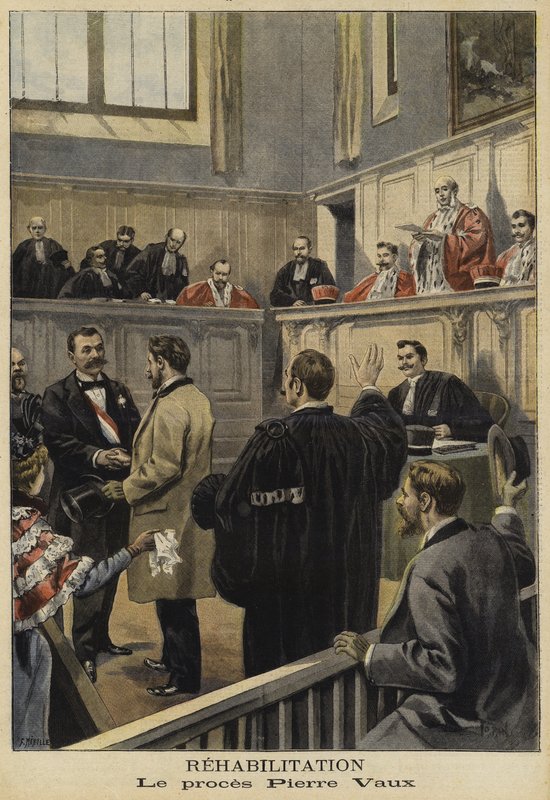 La riabilitazione di Pierre Vaux, Francia, 1897 da French School