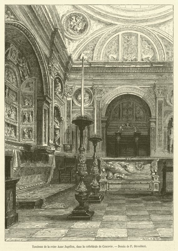 Tomba della regina Anna Jagellon, nella cattedrale di Cracovia da French School