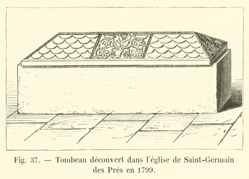 Tomba scoperta nella chiesa di Saint-Germain des Prés nel 1799 da French School