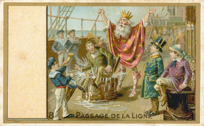 Carta commerciale intitolata Attraversamento della Linea da French School