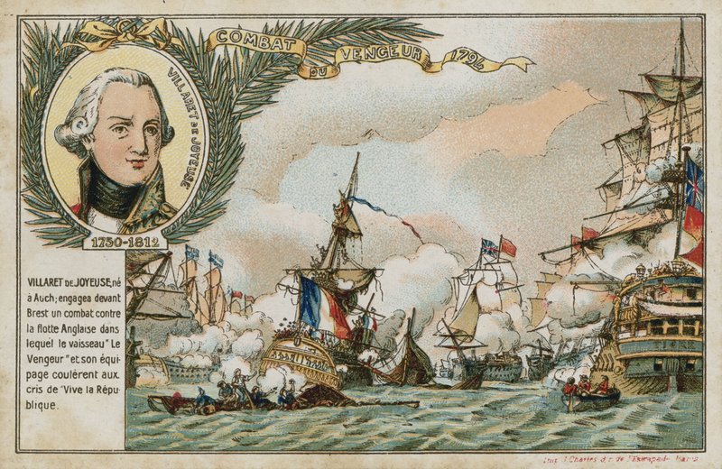 Carta commerciale con immagine della nave Vengeur du Peuple da French School