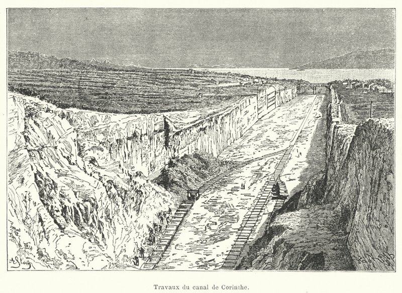 Lavori del canale di Corinto da French School