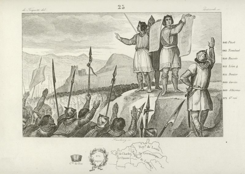 Trattato tra Carlo il Calvo e suo fratello Ludovico il Germanico, Strasburgo, 842 da French School
