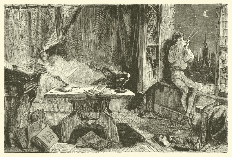 Tycho Brahe misura la distanza che separa le stelle (incisione) da French School