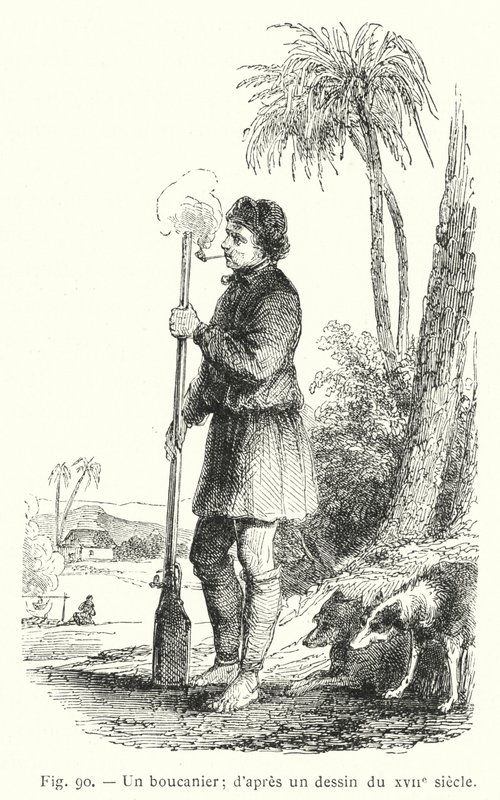 Un bucaniere; secondo un disegno del XVII secolo da French School