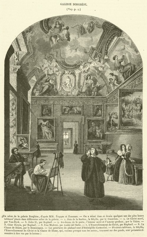Un salone della galleria Borghese da French School
