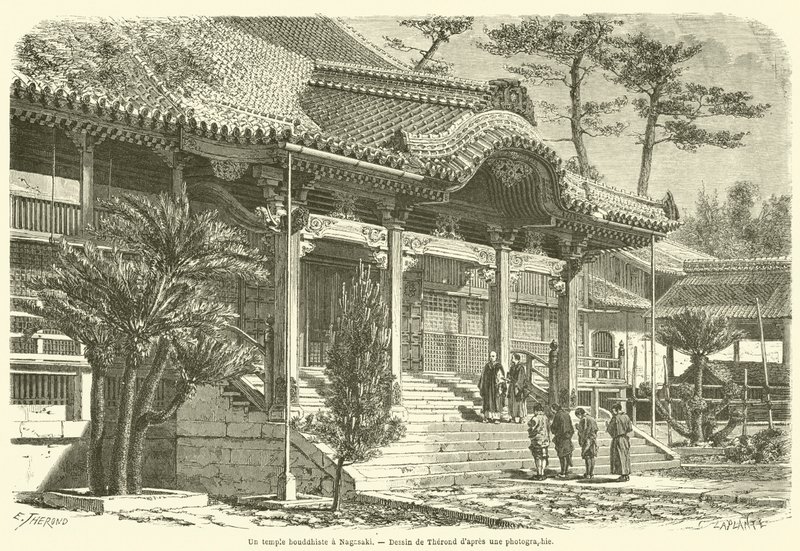 Un tempio buddista a Nagasaki da French School