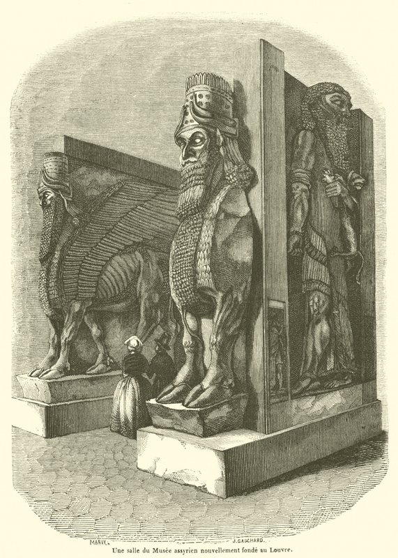 Una sala del Museo assiro recentemente fondato al Louvre da French School