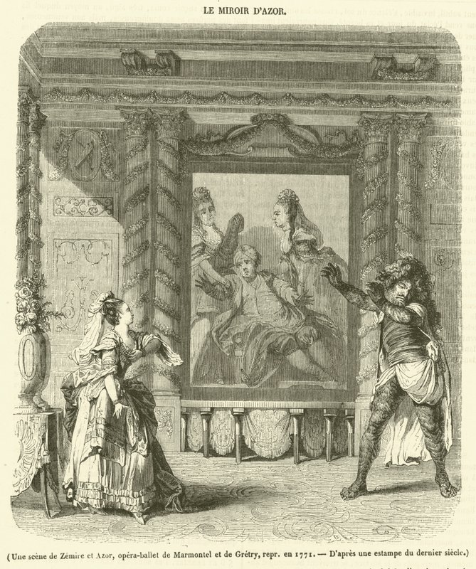 Una scena di Zemire e Azor, opera-balletto di Marmontel e Gretry, rappresentato nel 1771 da French School