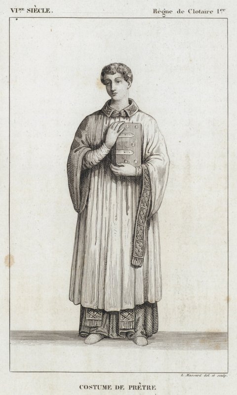VI Secolo, Regno di Clotario I, Costume da Prete da French School