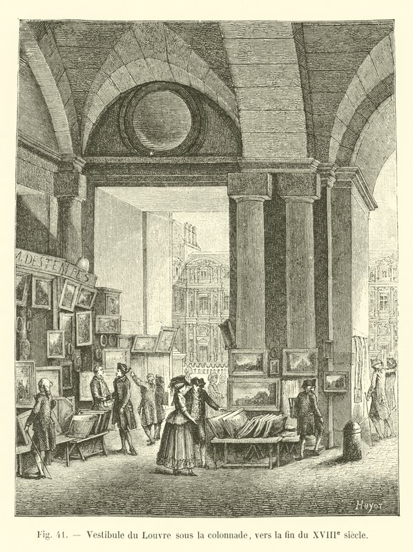 Vestibolo del Louvre sotto la colonnata, verso la fine del XVIII secolo da French School
