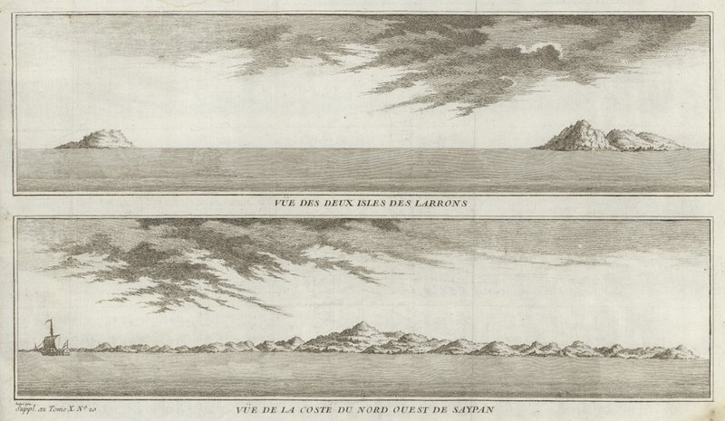 Vedute delle Isole Marianne e della costa nord-occidentale di Saipan da French School