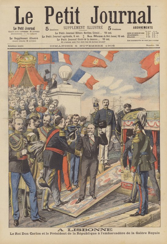 Visita del Presidente della Francia a Lisbona (litografia a colori) da French School