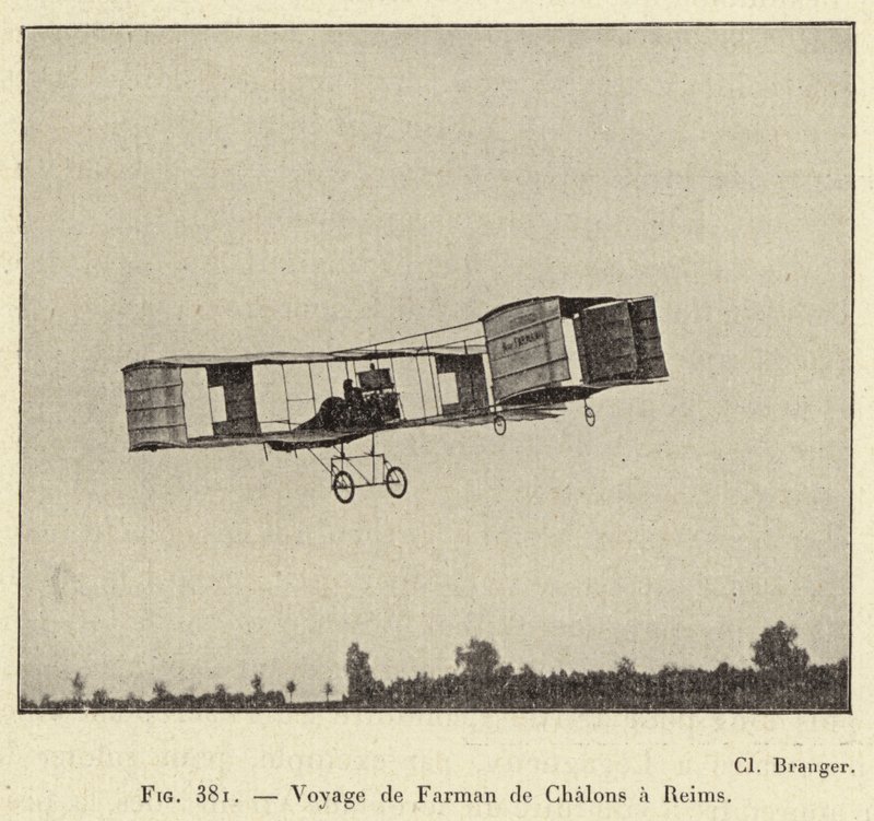 Viaggio di Farman da Chalons a Reims da French School