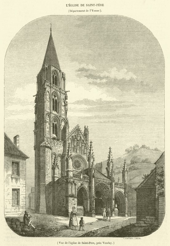 Vista della chiesa di Saint-Pere, vicino a Vezelay da French School