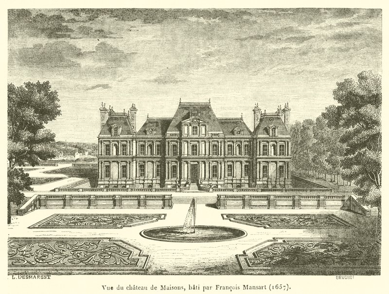 Vista del castello di Maisons, costruito da François Mansart da French School