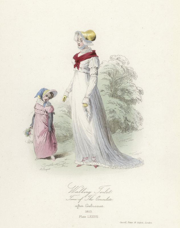 Toilette da passeggio, epoca del Consolato Francese da French School